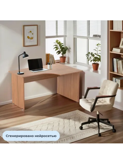 Стол эргономичный Easy LT Оптима правый 1350х880/590х740 орех new 16/16