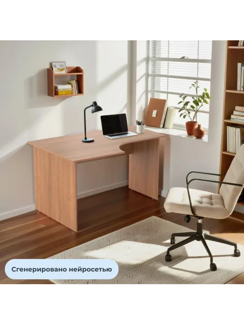 Стол эргономичный Easy LT Оптима левый 1350х880/590х740 орех new 16/16