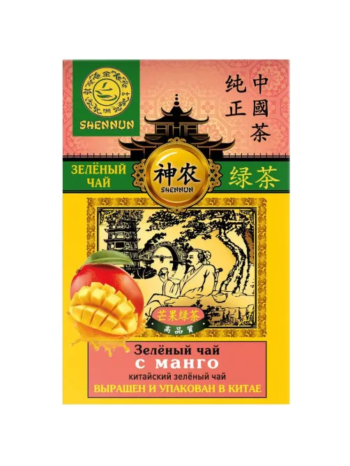 Чай Shennun зеленый с манго листовой, 100г В13034