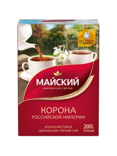 Чай Майский Корона Российской Империи черный крупнолистовой, 200г 13986