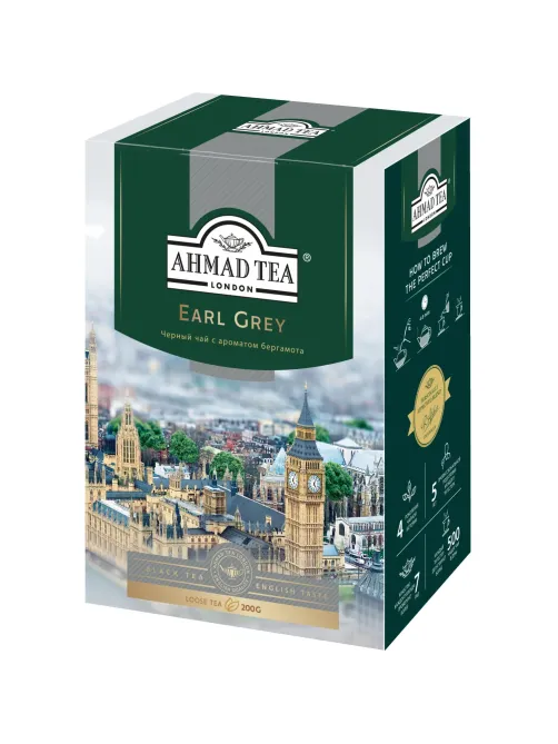 Чай Ahmad Tea Earl Grey черный с бергамотом листовой, 200г 1290-012