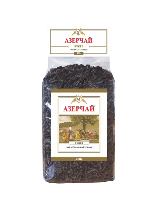 Чай Азерчай БУКЕТ черный крупнолистовой прозрачная упаковка, 400г 413002