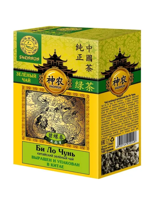 Чай Shennun Билочунь зеленый, спираль, 100 г. 13065