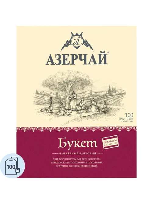 Чай Азерчай Premium Collection Buket черн.байх с кон., 100пакx1,8гр