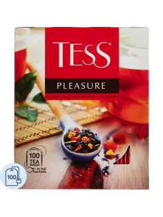 Чай черный TESS Pleasure с шиповником и яблоком 100 пак/уп, 0919-09