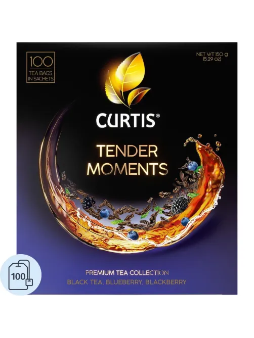 Чай Curtis Tender Moments черн со вкус черники, ежев. и мяты,1,5гх100сашет