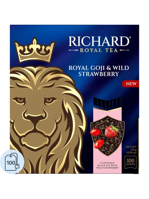 Чай Richard Royal Goji & Wild Strawberry, черный, 100сашетx1,7г