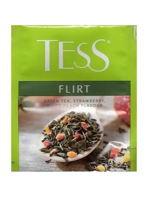 Чай Tess Flirt зеленый с клубникой 1,5гх100шт