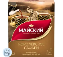 Чай Майский Королевское Сафари, черный, 100пакx2г