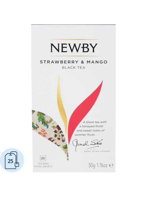 Чай Newby Манго и Клубника черный 25 пакетиков