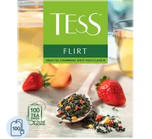 Чай Tess Flirt зеленый с клубникой 1,5гх100шт