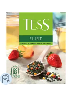 Чай Tess Flirt зеленый с клубникой 1,5гх100шт