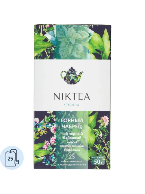 Чай Niktea черный Горный Чабрец, 25пак/1уп