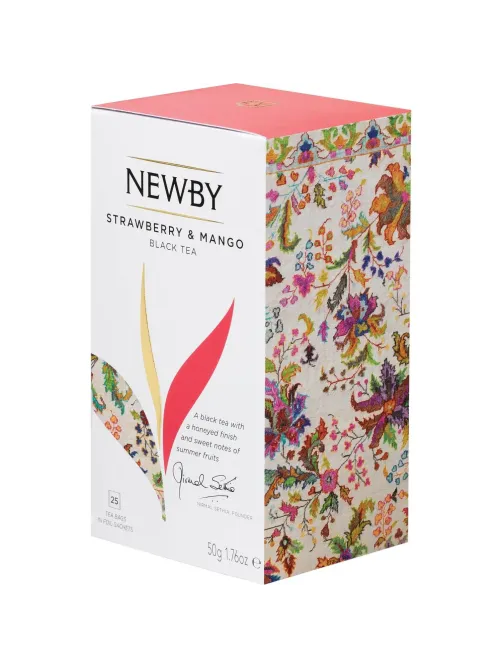 Чай Newby Манго и Клубника черный 25 пакетиков