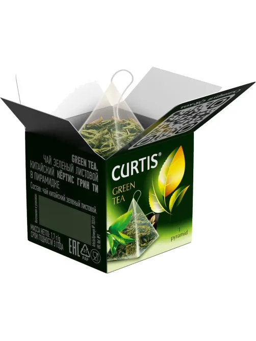 Чай Curtis Green Tea зеленый среднелистов, 300 пирамидок/уп, в гофрокоробе