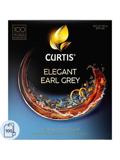 Чай Curtis Elegant Earl Grey черный, аромат, мелкий лист, 100 сашет