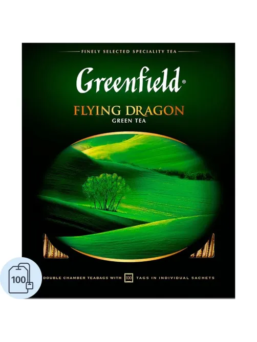 Чай Greenfield Flying Dragon зеленый фольгир.100пак/уп 0585-09