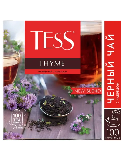 Чай черный Tess Thyme 100 пакетиков (чабрец)