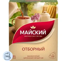 Чай Майский Отборный черный в пакетиках 2гx100шт 724403