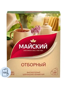 Чай Майский Отборный черный в пакетиках 2гx100шт 724403