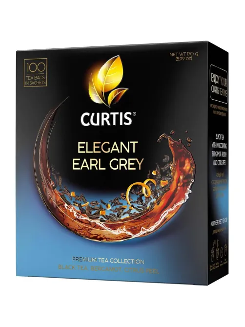 Чай Curtis Elegant Earl Grey черный, аромат, мелкий лист, 100 сашет