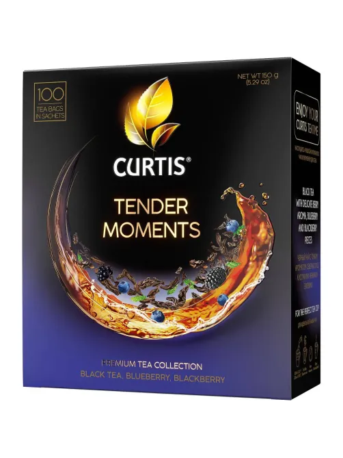 Чай Curtis Tender Moments черн со вкус черники, ежев. и мяты,1,5гх100сашет