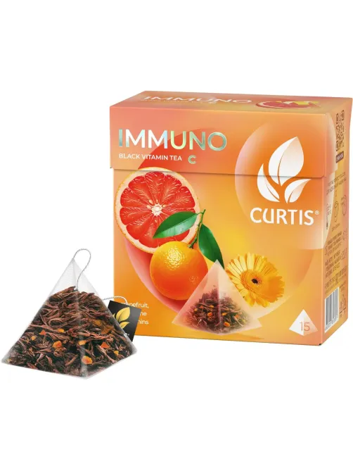 Чай Curtis Immuno черный, аромат, средний лист, 15 пирамидок