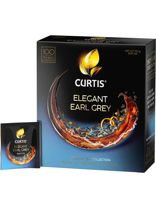 Чай Curtis Elegant Earl Grey черный, аромат, мелкий лист, 100 сашет