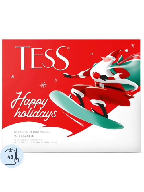 Чай Tess Happy Holidays эксклюзив коллек ассорт,48пак(1499-10/2008-10) (НГ)