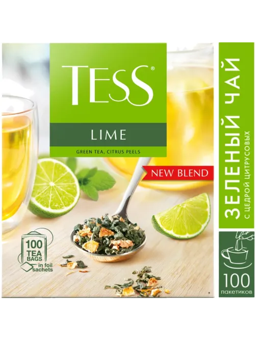 Чай TESS Лайм зеленый с добавками 100 пак/уп