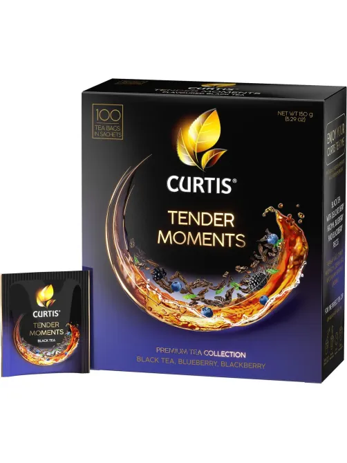 Чай Curtis Tender Moments черн со вкус черники, ежев. и мяты,1,5гх100сашет