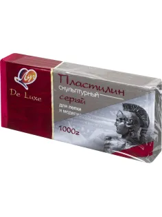 Пластилин скульптурный Люкс, серый, 1000 г 34С 2246-08 набор