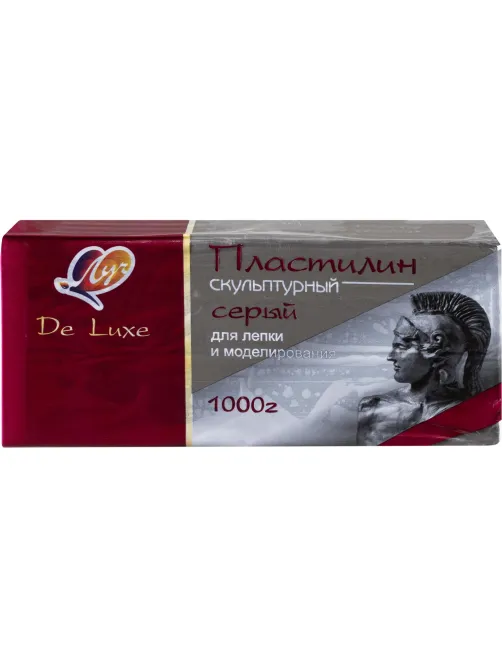 Пластилин скульптурный Люкс, серый, 1000 г 34С 2246-08 набор
