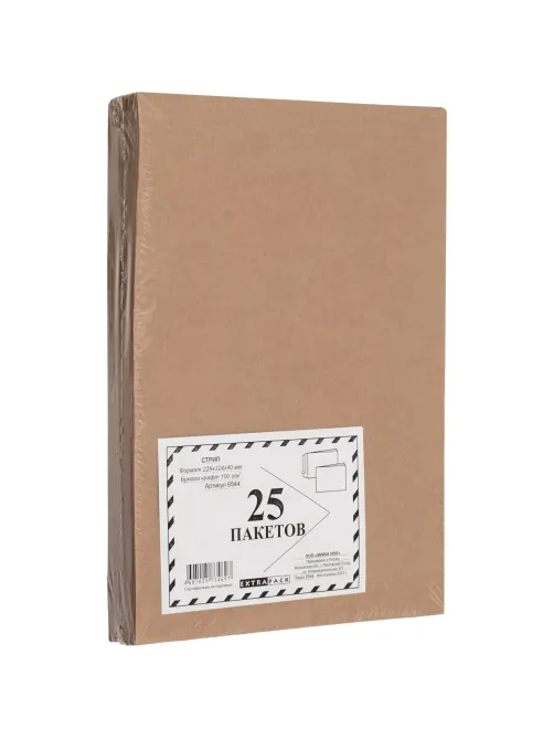 Пакет в упаковке Крафт С4 стрип Extrapack 229х324 100г 25шт/уп/6544