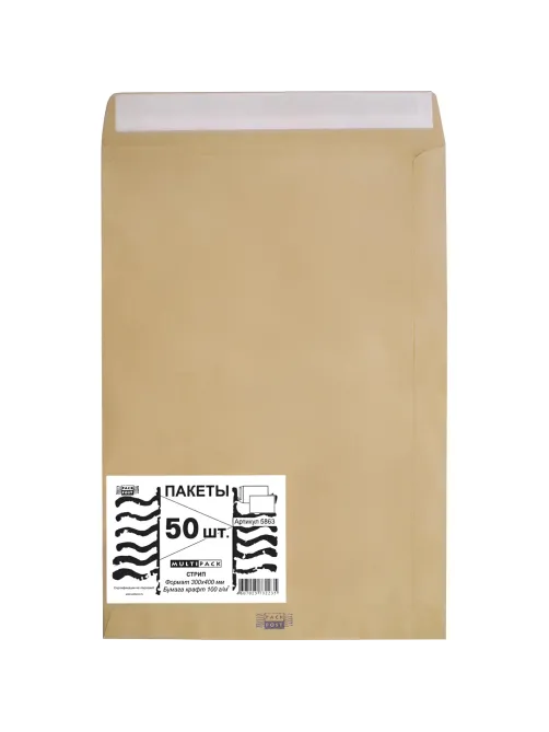 Пакет Крафт E4 стрип Multipack 300х400 100г 50шт/уп/5863