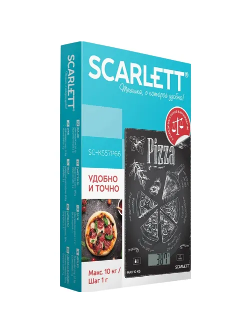 Весы SCARLETT SC-KS57P66, кухонные, 10кг, черный
