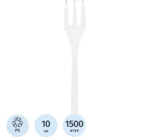Вилка одноразовая (мини 100мм), прозр., 1500шт/кор (5001П)