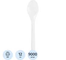 Ложка одноразовая чайная белая ПП 120 мм 9000 шт/кор