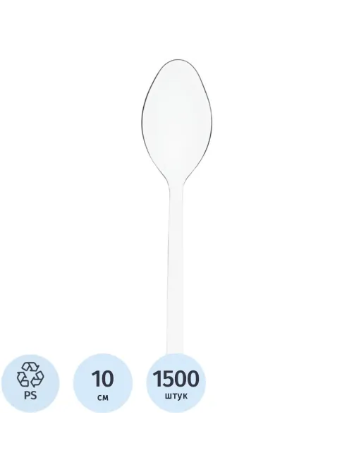 Ложка одноразовая (мини 100мм), прозр., 1500шт/кор (5020П)
