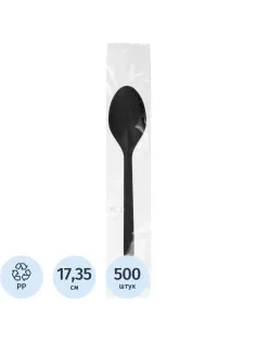 Ложка однор.столов. ПП набор 1/1 черн.в инд.уп., 500 шт/кор (H11-016)