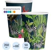 Стакан одноразовый бум односл. 350мл d-90мм Animals (MIX 2 дизайна) 50шт/уп