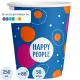 Стакан одноразовый бум односл. 250 мл d-80мм Happy People МИКС  50шт/уп