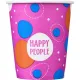 Стакан одноразовый бум односл. 250 мл d-80мм Happy People МИКС  50шт/уп