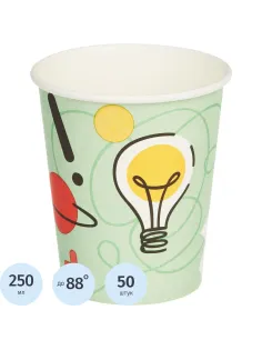 Стакан одноразовый бум 1-сл.250 мл d-80мм ИНСАЙТ 50шт/уп