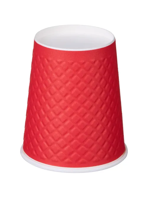 Стакан одноразовый бум двухслойный d-80мм 250мл Waffle Red (25шт/уп)