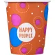 Стакан одноразовый бум односл. 250 мл d-80мм Happy People МИКС  50шт/уп