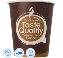 Стакан одноразовый бум 1-сл. d-80мм 250мл TasteQuality 50шт/уп