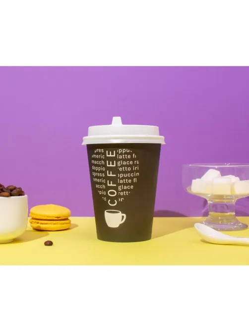 Стакан одноразовый бум односл. 300мл d-90мм SP12 love coffee (MIX) 50шт/уп