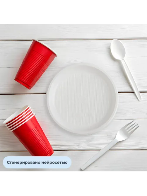 Тарелка одноразовая  d 205мм, белая, ПП 100шт/уп