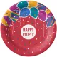 Тарелка одноразовая бумажная 180 мм  Happy People МИКС  50шт/уп